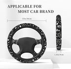 Skeleton Cat Pattern Steering Wheel Cover Non-Slip Auto Steering Wheel Protector Car Accessories Universal Fit 15 Inches for Men Women
