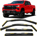 in-Channel Window Rain Guards for 2019-2025 Silverado/Sierra1500 Crew Cab | Vent Deflectors Fits Chevrolet Silverado/GMC Sierra 1500 2019-2025 Crew Cab, Reduce Wind Noise, Durable Smoke Acrylic 4Pcs