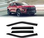Rain Guards for 2019-2026 Chevy Blazer, Out-Channel Window Visor Shields Vent Deflector Shade Wind Dark Smoke 2020 22021 2022 2023 2024 2025 19 20 21 22 23 24 25 26, Tape-On Outside-Mount, 4PCS