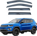 Window Visors Rain Guards for 2017-2026 Jeep Compass,Premium Exterior Rain Guards Visors for Compass 17-26,4PCS Tape On Vent Visors Set, UV-Resistant Tinted Acrylic,Weather Protection