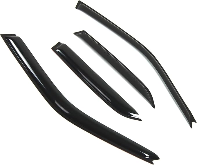 WD2-354 Dark Smoke 4 Pcs Set Window Visor (Outside Mount) Deflector Rain Guard Compatible with 1991-1994 Nissan Sentra