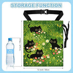 Cute Black Cat Car Trash Bag - Waterproof Car Trash Bag Hanging Leakproof Car Garbage Bag - Washable Reusable Trash Bag for Car Interior Hanging Organizer Storage Vehicle Travelling Camping