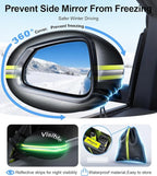 3-in-1 Windshield Snow Cover for Jeep Wrangler & Gladiator — XS Size Low-Windshield Frost Guard with Ice Scraper, Heavy-Duty 600D Oxford Waterproof & 360° Windproof Protection for Off-Road SUVs