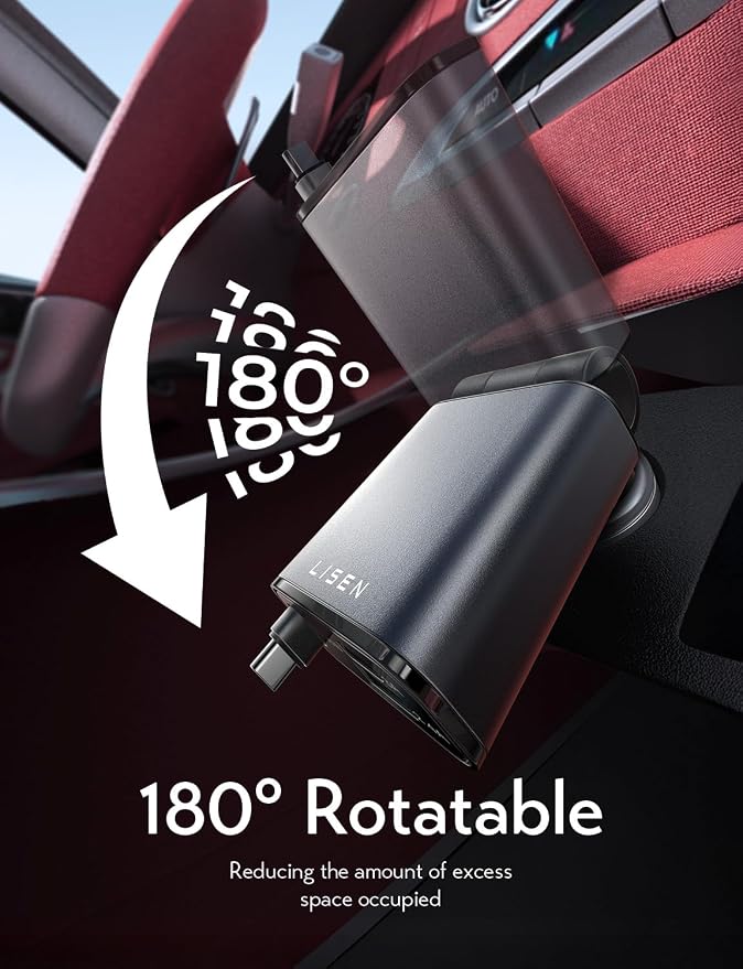 Retractable Car Charger USB C, [Upgraded 72W Max] | Car Accessories，Gifts for Men Women Him Her Car Charger for iPhone/Android Truck RV Electronics