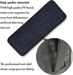 2 Packs Car Sun Visor Organizer, Car Visor Storage Anti-Slip Elastic Woven Board for Sunglass Holder Parking Fuel Card Digital Accessories