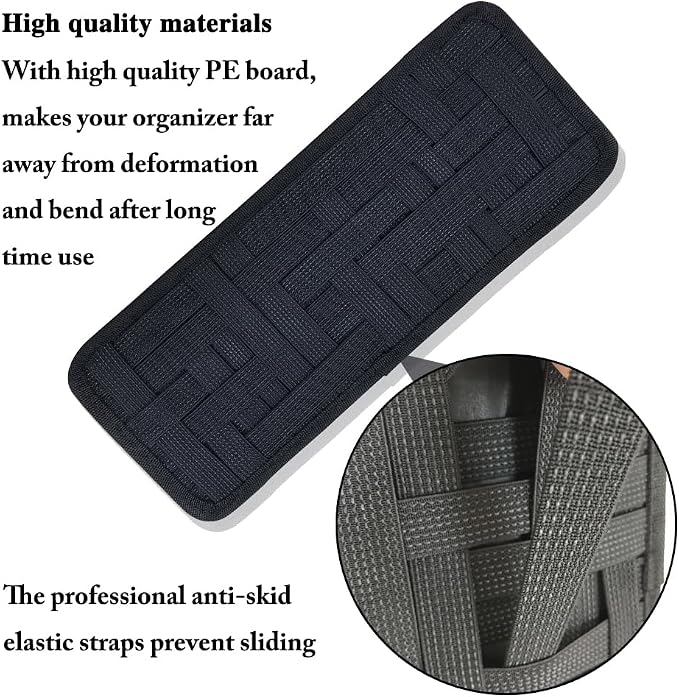 2 Packs Car Sun Visor Organizer, Car Visor Storage Anti-Slip Elastic Woven Board for Sunglass Holder Parking Fuel Card Digital Accessories