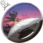 Steering Wheel Sun Shade Cover, Palm Tree Steering Wheel Cover Sun Shade, Aluminum Foil Auto Interior Protector Anti-Heat Steering Wheel Shield Accessories for Women, Dinosaur