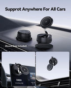 2026 Upgraded 15W MagSafe Car Mount Charger,Magnetic Wireless Car Charger,360° Rotatable Strong Hold Car Phone Mount with Vacuum Suction Cup & Nano Adhesive Base for iPhone 17 16 15 14 13 12,Samsung