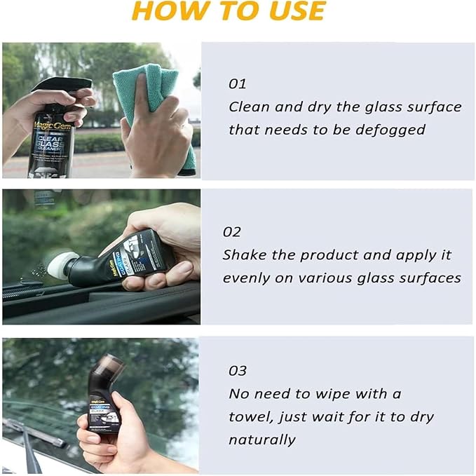 Micro-Molecular Anti-Fog Coating Agent Wiper, Magic Gem Coating Glass, Anti Fog For Car Windshield, Antifog Car Windshield, Anti Fog Glass Coating for Car Windshield Windows Mirrors (3PCS)