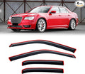 in-Channel Rain Guards for 2011-2023 Chrysler 300, Window Visor Shields Vent Deflector Shade Wind Dark Smoke 2012 2013 2014 2015 2016 2017 2018 2019 2020 2021 2022, Tape-On Inside-Mount, 4PCS