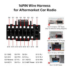 16PIN Car aftermarket Radio Wiring Harness for Toyota Camry RAV4 Corolla Tundra Highlander Car Stereo Wire Harness Power Cable Support Android Head Unit Steering Wheel Control