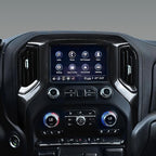 Car ABS Center Console Air Vent Navigation Panel Trim Cover for 2019-2025 Chevy Silverado | for GMC Sierra 2019-2021 1500 2500 3500 HD Carbon Fiber Interior Accessories
