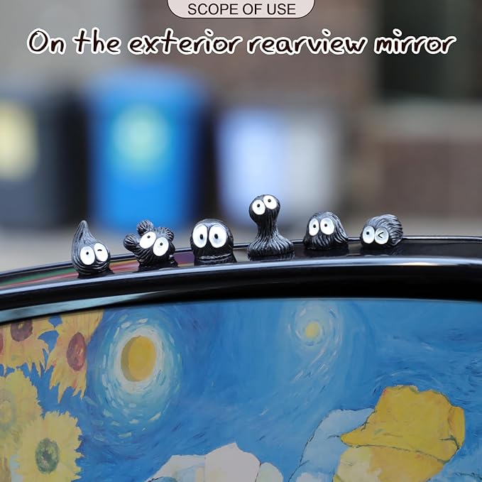 Cute Soot Sprites,35 Pcs Automotive Interior Decoration Accessories for Car Rearview Mirror and Dashboard,Cute Anime Decor for Home Garden Office,Funny Ornament Gifts(Black)