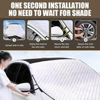 Car Windshield Cover for Ice and Snow, Thickened Windproof Four-season Protection Waterproof Dustproof Frost-proof Portable Car Cloth, Outdoor Indoor Foldable Protective Cover, for Cars (Silver)