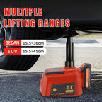 Electric Car Jack 5 Ton Cordless, 12V Battery Hydraulic Floor Jack with Remote Control, Tire Change Kit with Impact Wrench & LED Light, Portable Auto Lifting Tool for Roadside Emergency SUV RV