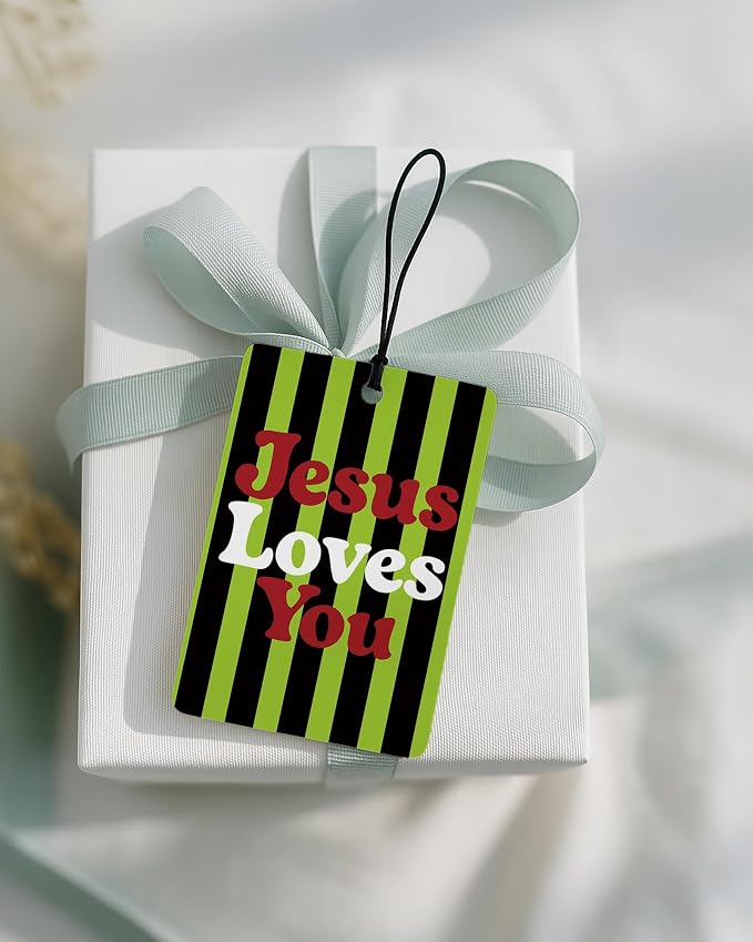 Neon Green Christian Car Air Freshener 4 Pcs for Women Men | Cyberpunk Religious Car Accessories Mirror Decor, Christian Hanging Air Freshener for Cars Closet Drawer Books