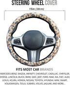 Tan Duck Camo Steering Wheel Cover Auto Steering Wheel Protector, Anti-Slip, Breathable, Absorbing Sweat, Universal Camo Car Accessories 14.5–15 inch,Fit for Most Car, Trucks, SUV