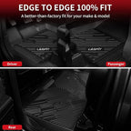 Floor Mats for Ford F-150 2015-2026 | F150 Lightning 2022-2025 SuperCrew (Rear w/o Fold Flat Storage) Carpet Floor All Weather Protector TPE Truck Liners- 1st & 2nd Row, 3pcs Black