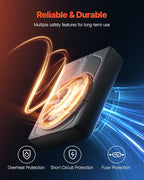 10" 440W Underseat Car Subwoofer, Slim Powered Car Subwoofers with Blue Ambient Light, Low Profile Audio Sub Under The Seat with Built-in Amplifier, Remote Controller for SUVs, Car, Truck, RV