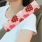 Soft Auto Seat Belt Cover Seatbelt Shoulder Pad Cushions 2 PCS for a More Comfortable Driving Universal Fit for All Cars and Backpack Cute Pink Heart
