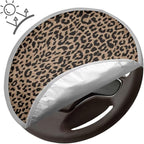 Brown Leopard Print Steering Wheel Cover Sun Shade,Insulated Car Steering Wheel Cover for Blocking Sun & Heat,Cheetah Print Car Accessories 17 inch Steering Wheel Shield for Cars SUV Trucks