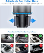 Cup Holder Expander for car 2 in 1 Multifunctional Car Cup Holder Extender Adapter with Adjustable Base Compatible with Hydro Flask,Yeti, Nalgene,32/40 oz Large Bottles Drinks Mugs-Large