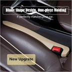 2Pcs Car Seat Gap Filler PU Leather, Auto Crevice Catcher Drop Blocker to Fill The Side Seat and Console Gap, Universal Vehicle Interior Accessories for Car, SUV, Truck (Beige)