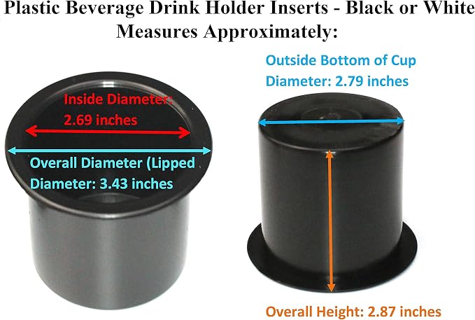 Plastic Small 2 7/8 inch Black Drop in Beverage Drink Can Holder Insert Perfectly Fits 12oz Beverage cans and 16oz Plastic Water Bottles Multipack Wholesale Bulk Listing Poker Table(2)