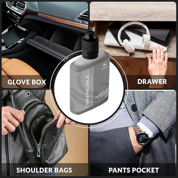 Inspired by Invitus Car Air Fresheners (Refill) | Premium Scented Air Fresheners for Men | 50ml Automotive Diffuser Oil Refill | 3 Months Freshener Long Lasting | Masculine Car Pefume by