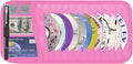 Car CD & DVD Holder - Large Capacity CD Visor Case, Vehicle Visor Storage Organizer with 12 Disc Sleeves, 1 Mesh Pocket 1 Pen Holder and & Elastic Band (Pink)