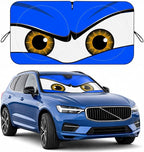 Car Windshield Sun Shade, Universal Fit Midsized Sedan SUV, Monster Blue | 63 x 31.5" Windshield Cover, Foldable Front Window Sunshade, UV Heat Protection, Cute Eyes Series