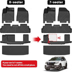 Floor Mats & Cargo Mat for Nissan Pathfinder 7/8 Seats 2026 2025 2024 2023 2022, All Weather TPE Custom Fit Floor Liners for Pathfinder Car Mats & Trunk Mats Accessories, Black