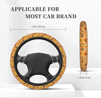 Dog Pattern Steering Wheel Cover, 15 Inch Universal Fit Neoprene Car Wheel Protector, Non-Slip & Breathable Cute Animal Print Interior Decor for Women and Men