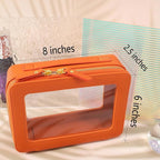 Toiletry bag waterproof cosmetic organizer with with handle large opening for travelling car organizers (Orange)