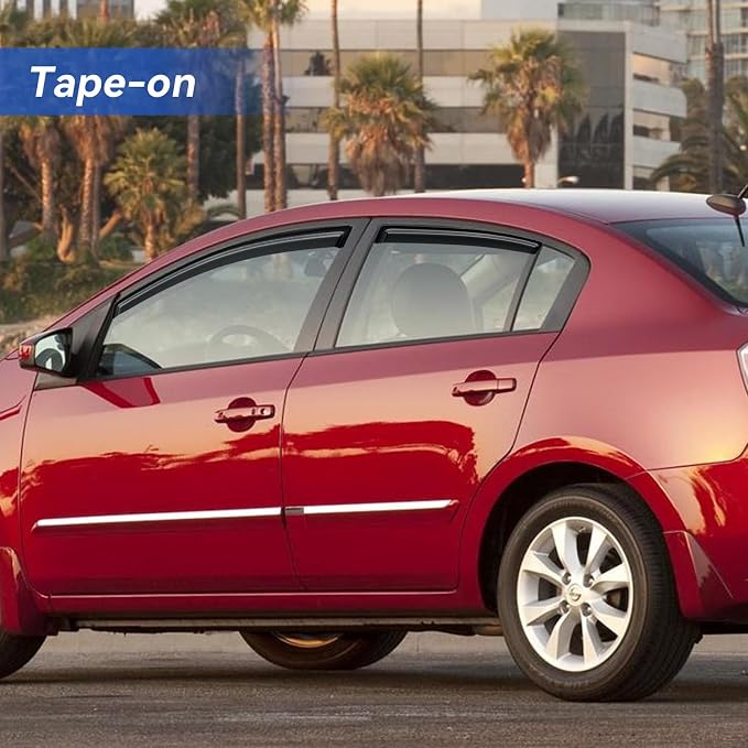 Window Visors Rain Guards Shield for 2007-2012 Nissan Sentra, Out-Channel Window Vent Wind Deflectors Visors Shades for 07-12 Nissan Sentra