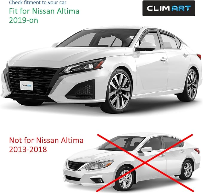 in-Channel Incredibly Durable Rain Guards for Nissan Altima 2019-2026, Original Window Deflectors, Vent Window Visors, Vent Deflector, 4 pcs. - 622316