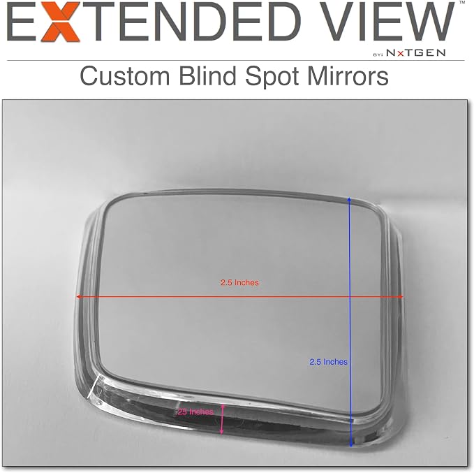 Custom GMC Sierra Blind Spot Mirrors - Compatible With 5th Gen Factory Mirrors With BSM | NXTGEN Extended View (2 Pack)
