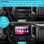 4G+64G Car Radio Stereo for Chevrolet Silverado & GMC Sierra 2014-2018, Wireless Carplay&Android Auto with Android 12 Support Bluetooth/Voice Control/GPS/WiFi/Back-up Camera/SWC/FM, 10.2" Car Radio