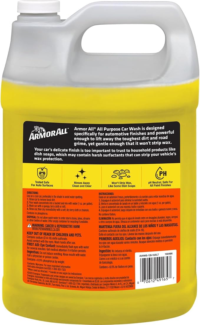 All-Purpose Car Wash, 1 Gal Bottle, Car Wash Soap Easily Lifts Away Dirt and Road Grime