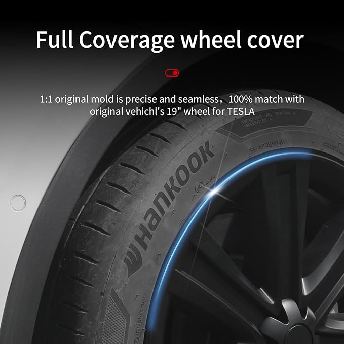 Wheel Cover for Tesla 4PCS Hubcaps for Tesla Wheel Cover Model S(2022-2024) /Model Y(2020-2024) 19inch Rim Full Cover Hubcaps Accessories (Arachnid Style, 19 inch)