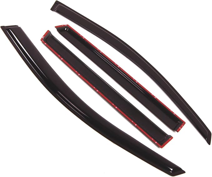Outside Mount Window Vent Visors Rain Guards Compatible with Chevrolet Traverse 2009-2017 | Side Window Wind Deflectors Rain Shields | Smoke Tinted, 4 Pcs Set, DGWV-085