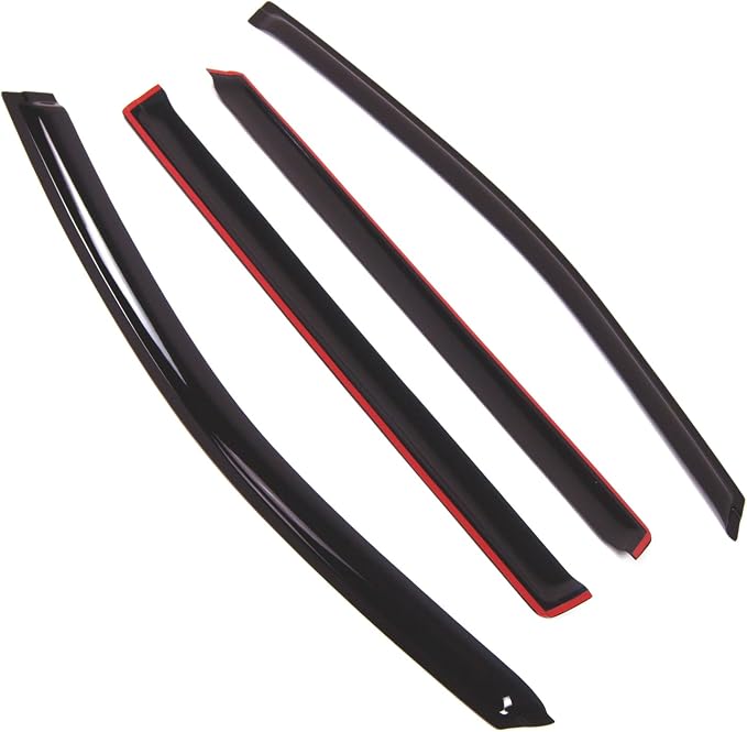 WD2-653 Dark Smoke 4 Pcs Set Window Visor (Outside Mount) Deflector Rain Guard Compatible with 2011-2017 Nissan Quest
