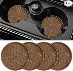 ME.FAN Car Coasters for Cup Holders [4 Pack] - 2.75In Silicone Auto Mug Mats - Universal Non-Slip Recessed Car Interior AccessoriesCoffee