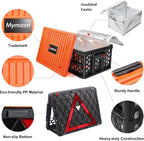 Trunk Crate Organizer with Cooler for Car | Collapsible, Plastic Trunk Lid Organizer Box, For Travel, Groceries, Sports, Home, Tailgating, Removable Insulated Cooler Set