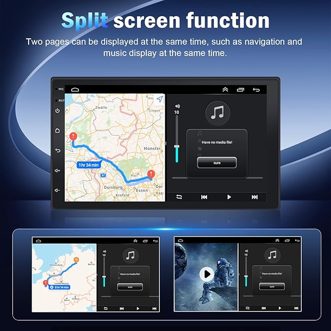 8 Core 8GB+256GB 7 Inch Touschscreen Car Radio for Nissan Versa 2012-2019 with Wireless CarPlay Android Auto, Android 14 Double Din Car Stereo Head Unit with GPS Bluetooth WiFi FM RDS SWC Camera