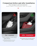 Car Interior Storage Box, Black Silicone Door Side Organizer with Umbrella Holder and Trash Can, Vehicle Accessory (Red)