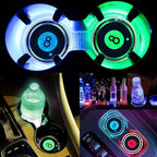 2PCS LED Car Cup Holder Lights, Light up Car Coasters for Cup Holders 7 Color-Changing Light Up Cup Holder Insert Coasters, Waterproof Car Accessories for Teens, Car Gifts for Men & Women