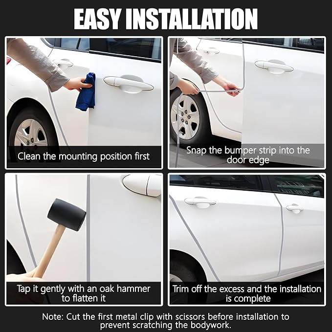 13.1Ft (4M) Car Door Edge Guards, Rubber U Shape Automotive Door Entry Guard Protector Strip, No Glue Required, Universal Vehicle Doors Edge Trim, Exterior Car Accessories (Gray, 13.1FT)
