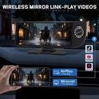 10.26" Wireless CarPlay Screen for Car, Portable Apple Car Play & Android Auto HD Touchscreen with 4K Dash Cam/1080P Backup Camera/GPS Navigation/Mirror Link/FM/Voice Control for All Vehicles