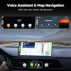 11'' Wireless Carplay Screen for Car Built-in Net-Flix YouTube Apps, Portable Touchscreen Car Stereo with Android Auto, Backup Camera, OTA Updates, Bluetooth, Voice Control, GPS Navigation,FM